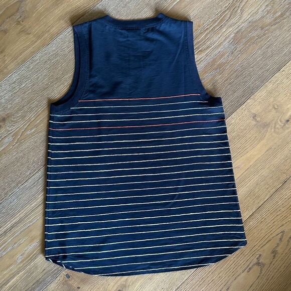 AG 'Sky' Silk & Cotton Tank In Blue Night Stripe - Picture 10 of 10